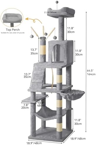YITAHOME 64.5" Cat Tree, Multi-Level Cat Tower - Image 3
