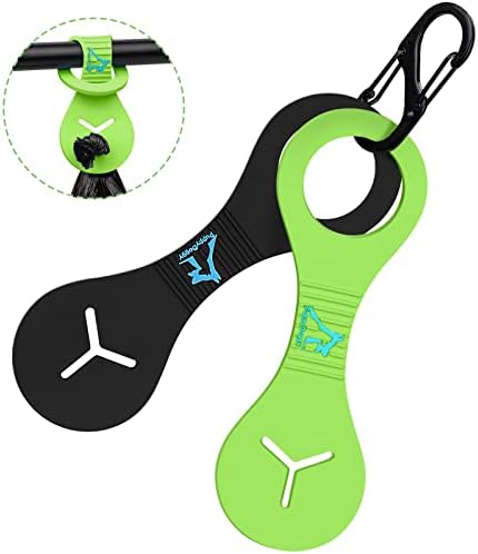 Dog Poop Bag Holder for Leash Waste Bag Carrier Dog Poop Bag Dispenser for Walking Running Bicycle Accessory 2 Pieces (Black + Green) by PuppyDoggy