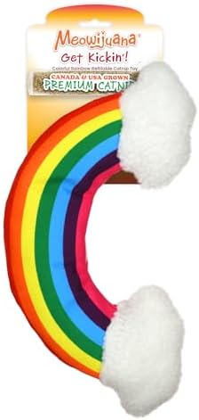 Meowijuana Rainbow Kicker Cat Toy | Refillable Catnip Kicker by Meowijuana