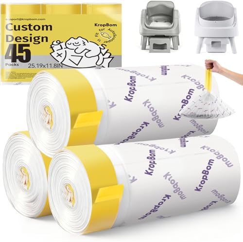 45 Count Cat Litter Box Bags Compatible with PetPivot AutoScooper 11/12 by KropBom
