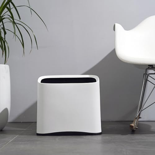 White Cat Litter Scoop Holder, Mini Trash Can with Lid - Image 3