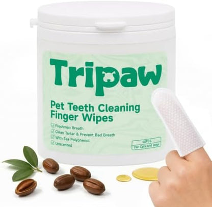 Pet Dental Wipes 50 Counts Pet Teeth Cleaning Finger Wipes by Unknown