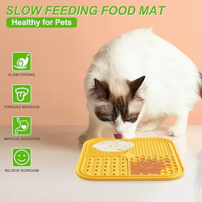 Lick Mat for Dogs and Cats, Licking Mat with Suction Cups for Dog Anxiety Relief, Cat Peanut Butter Lick Pad for Boredom Reducer, Enrichment Toy, Treat Mat for Bathing Grooming (Large-3 Pack) - Image 4