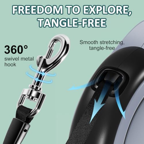 26ft/8m Retractable Dog Leash,Heavy Duty Leash for Large Dogs Up to 110Ibs - Image 4