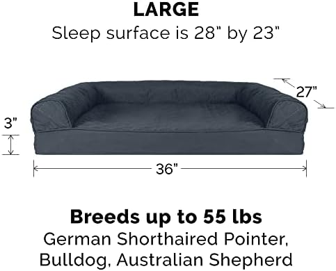 FurHaven Classic Sofa Orthopedic Dog Bed for Large Dogs, with Orthopedic Egg Crate with a Solid Orthopedic Foam Base for Joint Support, Removable Washable Cover, Large, Quilted Sofa, Iron Gray - Image 2