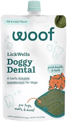 Woof LickWells Doggy Dental Dog Lick Mat Spread, 12 oz by Woof