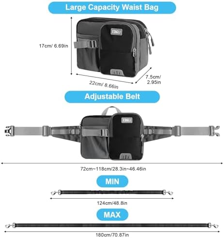 ETACCU Hands Free Dog Leash with Phone Pouch for 2 Dogs Water Bottle Holder - Image 3