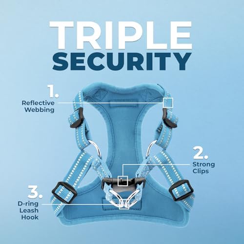Voyager Step-in Flex Adjustable Dog Harness - Baby Blue, Medium - Image 2