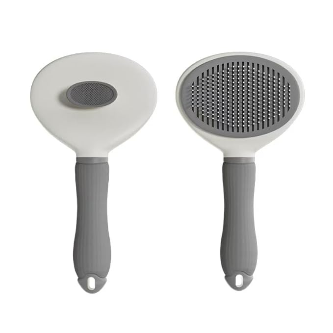 Cat Brush for Shedding, Self Cleaning Slicker Brush, Soft Silicone Self Cleaning for Short and Long Haired Cats for Grooming and Massaging