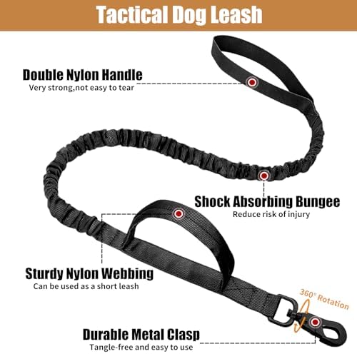 Tactical Dog Collar Leash Set,Dog Collar with Controll Handle for Large Dog - Image 2