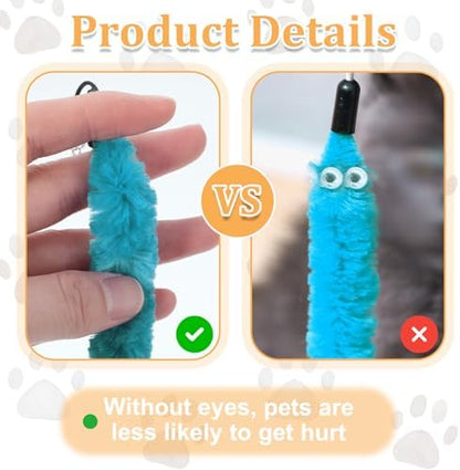 Cat Worms Refills for Wand, 12 PCS Cat Wand Attachments Worms Toy Interactive Kitten Worm Replacements Feather Worm Teaser Refills - Image 3