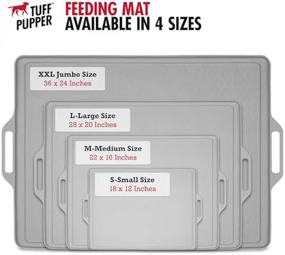 Tuff Pupper 28x20 Large Dog Feeding Mat for Food and Water | Dog Food Mats for Floors | Waterproof Dogs Water Bowl Mats | Dogs Placemats Pet Food-Mat | Silicone Feeding Mat for Cats and Cat Bowls - Image 6