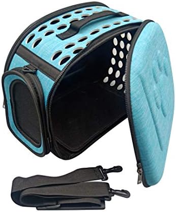 PetLike Airline Approved Pet Carrier Soft Sided Collapsible Travel Bag for Cats & Small Dogs (Blue, Linen) - Image 6