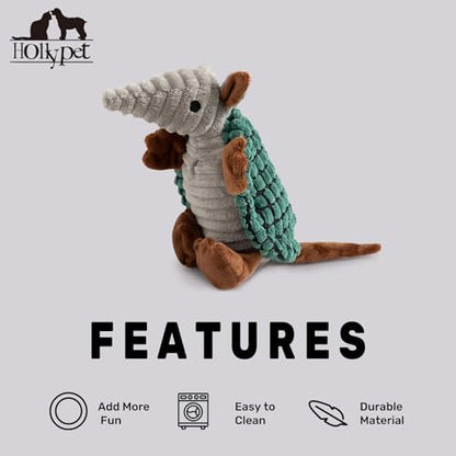 Hollypet Armadillo Squeaky Puppy Dog Toys for Small Medium Dogs, 8" - Image 6