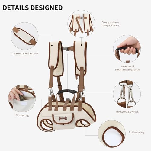 Dog Backpacks Carrier for Full Body Pet Lift Harness Shoulder Sling - Image 2