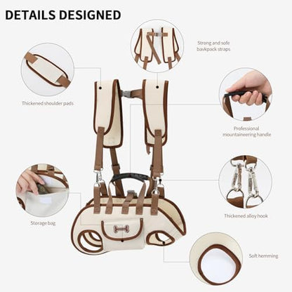 Dog Backpacks Carrier for Full Body Pet Lift Harness Shoulder Sling - Image 2