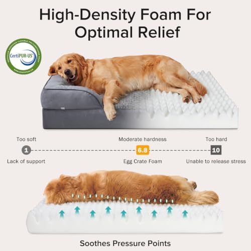 INVENHO Orthopedic Large Dog Bed, Washable Waterproof, Egg-Crate Foam Dog Couch Bed with Washable Removable Cover, Waterproof Lining and Nonskid Bottom - Image 2