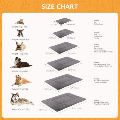 Reversible Dog Bed Mat with Plush and Corn Velvet,Soft Warm Pet Cushion, Dual Purpose Washable Sleeping Mattress Bed for Small Medium Large Dog and Cat XB004 (24"x18", Light Grey) - Image 3