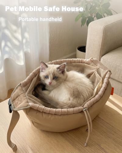Pet Sling Carrier for Small Dogs & Cats up to 15 lbs,Puppy Carrier Purse with Storage Pocket,Hands-Free Pet Carrier Bag for Travel,Adjustable Shoulder Strap,Machine Washable - Image 4
