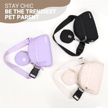 Dog Treat Pouch Pet Training Walking Fanny Pack with Built-in Poop Bag Dispenser & Waste Bag Holder | Stylish Puppy Training Essentials Supplies | Free Dog Clicker (Lavender) - Image 6