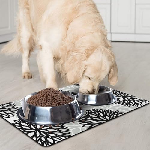 Dog Food Mat for Floors, Absorbent Pet Cat Food Bowl Mat, 17x27 in - Image 3