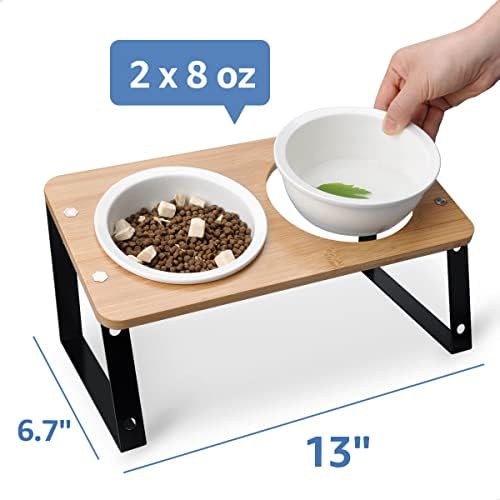 AYADA Elevated Cat Bowls Height Adjustable with Stand (Ceramic) - Image 7