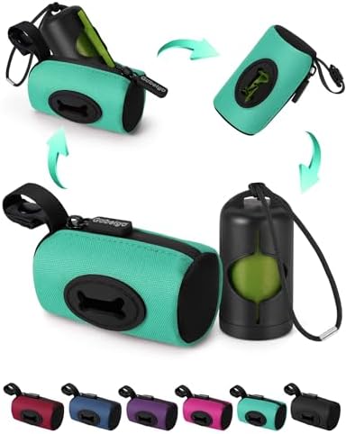 Gobeigo 2-in-1 Dog Poop Bag Holder【Easy Pull-Out Version】(Turquoise) by Gobeigo