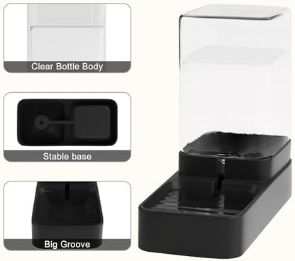 Automatic Cat Feeder and Water Dispenser in Set with Pet Food Bowl,Gravity Dog Waterer and Food Feeder for Small Medium Dog Cat Puppy Kitten Large Capacity(3.3L,Black) - Image 5
