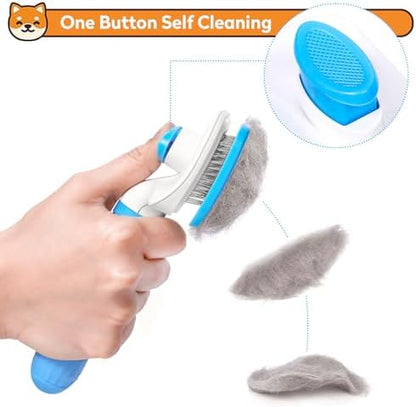 Dog & Cat Brush, Self Cleaning Slicker Brush for Pets Shedding - Image 3
