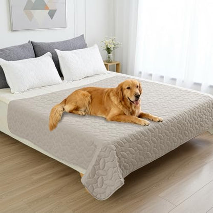 Ameritex Waterproof Pet Bed Cover Anti-Slip Dog Bed Blanket for Sofa and Furniture Waterproof New Pattern Design (Khaki, 82x120 Inch (Pack of 1)) by Ameritex
