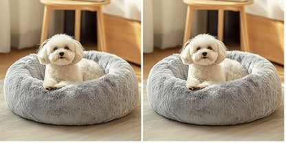JOLLYVOGUE Dog & Cat Bed, Calming Anti-Anxiety Pet Bed for Small Dogs, Fluffy Donut Cushion for Small and Medium Pets (20") (Pack of 2) by JOLLYVOGUE
