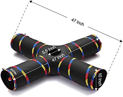 4 Way Cat Tunnels for Indoor Cats with Mouse Toy & Play Ball - Image 2