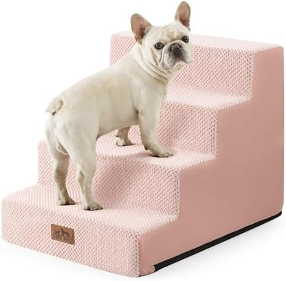 COZY KISS Dog Stairs for Small Dogs, 4 Step Pet Stairs for Beds & Couches by COZYKISS