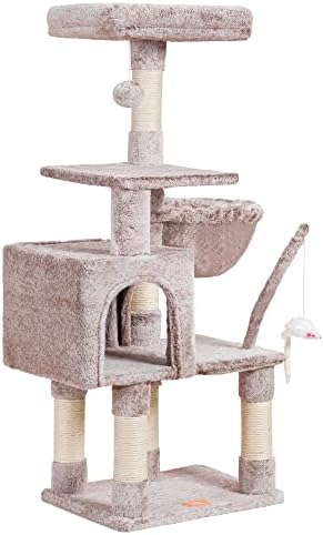 Heybly Cat Tree with Toy, 43.3 inch Cat Tower for Indoor Cats HCT004SMU - Image 6