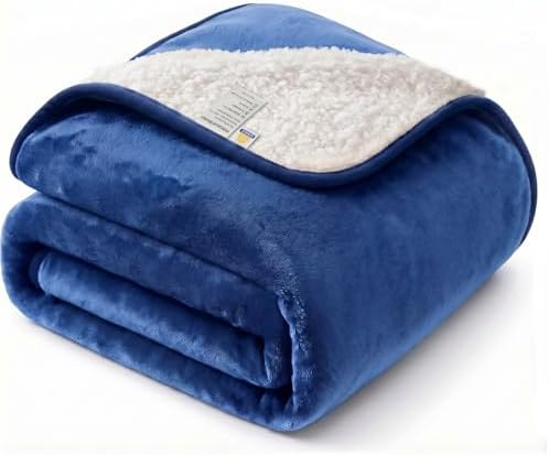 Sunheir Waterproof Dog Blankets for Small Dogs - Puppy Blanket Washable for Couch Protection, Soft Sherpa Fleece Cat Throw Blanket to Prevent Urine Leaks & Protects Furniture, 25"X 35", Blue by SUNHEIR