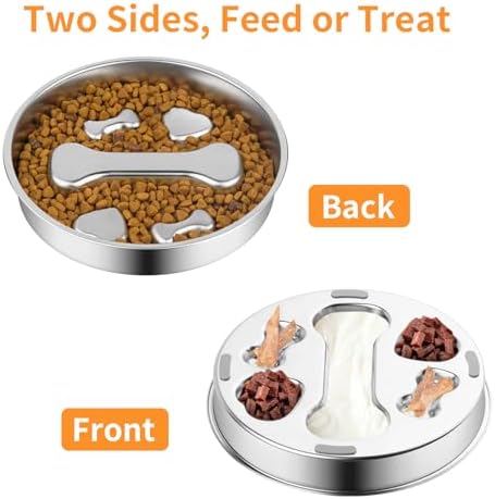 Novery Non-Slip Stainless Steel Slow Feeder Dog Bowl, 2-Cups - Image 5