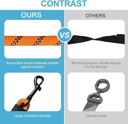 3 Dog Leash No Tangle, Heavy Duty Multiple Dog Lead Shock Absorbing Bungee with Padded Handle Removable Pet Traction Walking Rope for Medium Large Dogs (25-180 Lbs) - Image 5