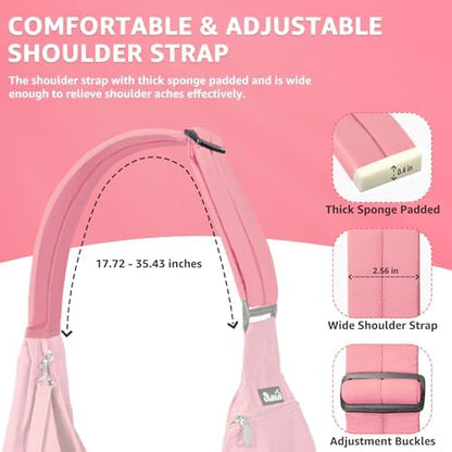 SlowTon Dog Carrier Sling - Thick Padded Shoulder Strap Adjustable Peach XS - Image 5