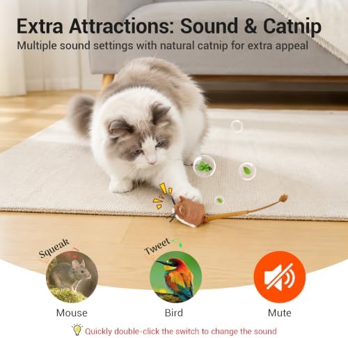 Potaroma Interactive Cat Toy Rechargeable Motion Activated Rolling Mouse - Image 3
