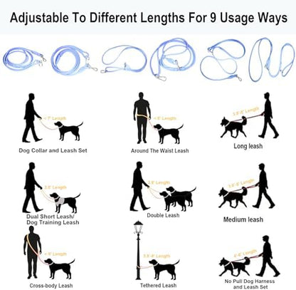 9-in-1 Hands Free Dog Leash Crossbody/Waist Blue Small Dogs - Image 5