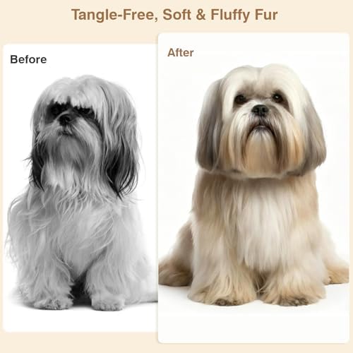 Pet Brush & Comb for Shedding and Grooming, Dog Brush for Long and Short Haired Dogs, Deshedding Tool Removes Undercoat Tangles & Loose Fur - Image 4