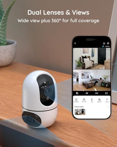 VIRTAVO Pet Camera Indoor No Subscription, for Dog Cat Baby, 360° PTZ - Image 2