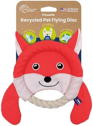 PAWSPIK 2-in-1 Flying Disc & Tug-of-War Dog Toy, Fierce Fox by PawsPik