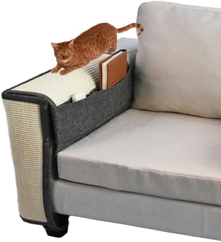 Upgraded Cat Scratch Sisal Sofa Protector,Furniture Couch Protector from Cat Scratching with Natural Sisal Full Cover 27.5''L*19.7''W(Right Hand) by Oroonoko