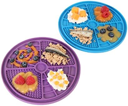 Hyper Pet IQ Treat Mat, Lick Mat for Dogs & Cats, Dental Care, Boredom Buster, Textured Surface, Suction Cups, 7.88x0.25x7.88in, Blue/Purple - Image 2