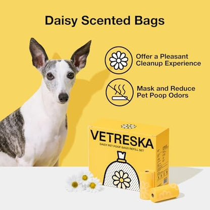 VETRESKA Daisy Scented Dog Poop Bags, 300 Counts, Leak-proof - Image 4