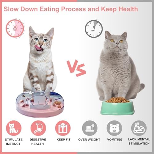 Interactive Cat Treat Puzzle Enrichment Toys, Light Pink - Image 3