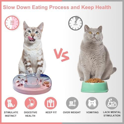 Interactive Cat Treat Puzzle Enrichment Toys, Light Pink - Image 3