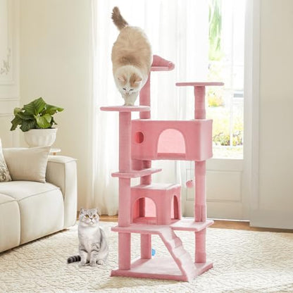 DUMOS 54 Inch Cat Tree Tower with Scratching Posts, Indoor Use - Image 2
