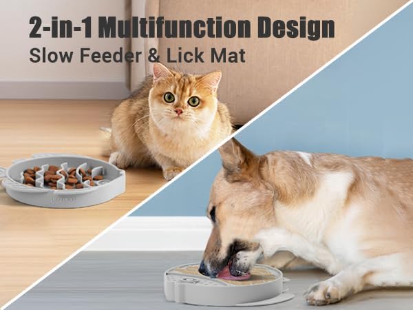 Coomazy Slow Feeder Cat Bowl Silicone Pet Puzzle Feeder for Slow Eating - Image 2